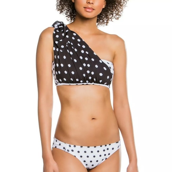 FREE PEOPLE x Beth Richards Knot Bandeau Bikini Top PolkaDot Black/White Size XS - Picture 5 of 7